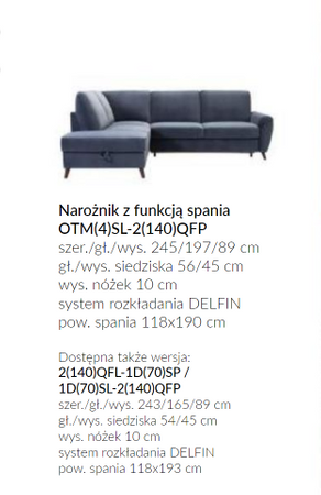 Narożnik modułowy rozkładany granatowy z funkcją spania Don Sweet Sit