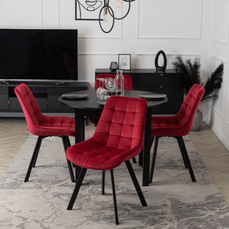 Krzesło taicerowane bordowe w stylu loftowym do jadalni Rick