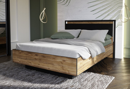 Łóżko tapicerowane z pojemnikiem na pościel do sypialni Hayato Forte