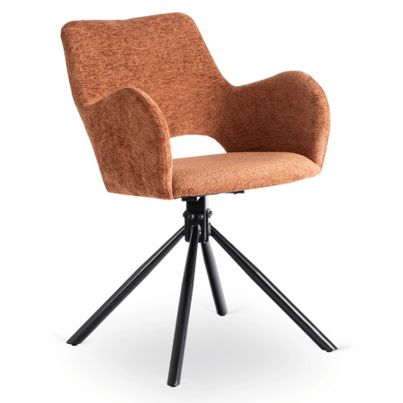 Krzesło obrotowe tapicerowane rude Flav