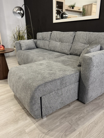 Narożnik nowoczesny rozkładany do małego salonu i pojemnikiem na pościel Amaro Bis 