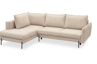 Narożnik beżowy modułowy na nóżkach rozkładany z funkcją spania Bjork Sweet Sit