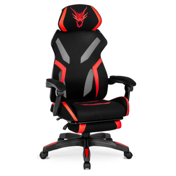 Fotel gamingowy nowoczesny do biurka czerwony