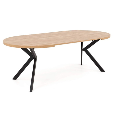 Stół rozkładany okrągły 100-250 cm dąb naturalny do jadalni AL