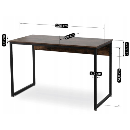 Biurko nowoczesne komputerowe na laptopa w stylu loftowym