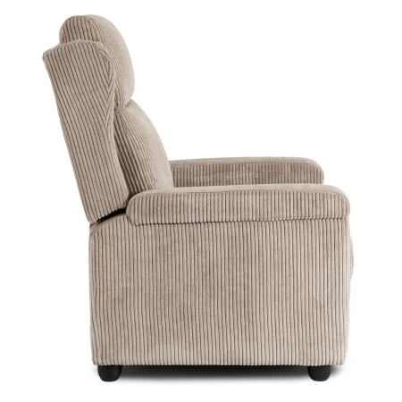 Fotel wypoczynkowy rozkładany z podnóżkiem beżowy 