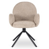 Krzesło obrotowe beżowe tapicerowane do jadalni Musso