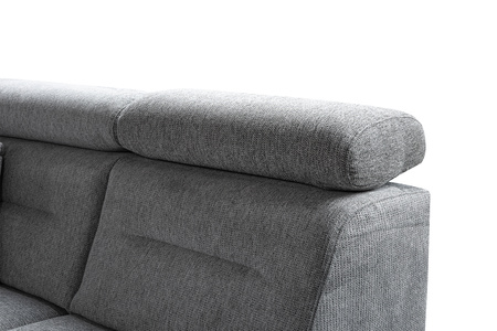 Narożnik szary modułowy z funkcją spania i pojemnikiem na pościel Salto 