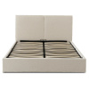 Łóżko tapicerowane kremowe z podnoszonym stelażem 140x200 Marsylia