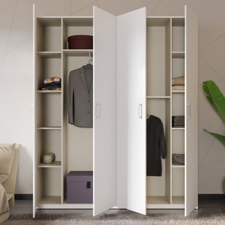 Szafa nowoczesna 180 cm czterodrzwiowa uchylna biała Home Nook Forte 