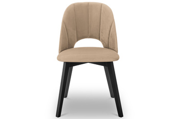 Krzesło tapicerowane welwetowe nowoczesne beżowe Maja II