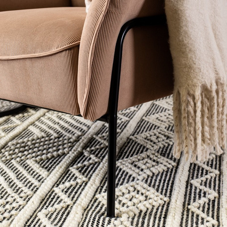 Fotel wypoczynkowy jednoosobowy na nóżkach beżowy