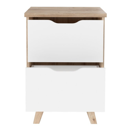 Szafka nocna z szufladami na nóżkach do sypiali VANKKA Forte