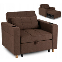 Fotel rozkładany Solor brązowa amerykanka dla jednej osoby