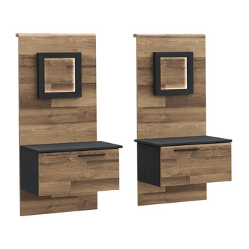 Szafki nocne komplet z szufladami do sypialni z oświetleniem Jakobina Forte