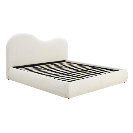 Łóżko tapicerowane beżowe z podnoszonym stelażem 180x200 Talinn