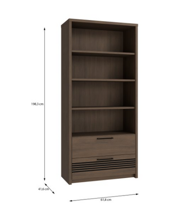 Regał wysoki podświetlany z szufladami do salon Eufemius Forte