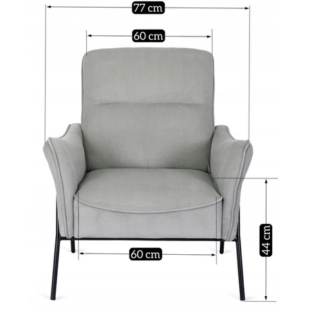 Fotel wypoczynkowy nowoczesny na nóżkach tapicerowany