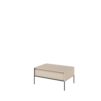 Stolik kawowy prostokątny z półką do salonu Trend beż piaskowy / czarny