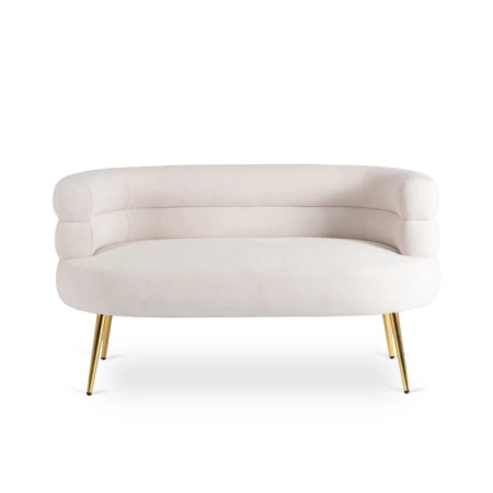 Fotel wypoczynkowy dwuosobwy kremowy na nóżkach Nantes