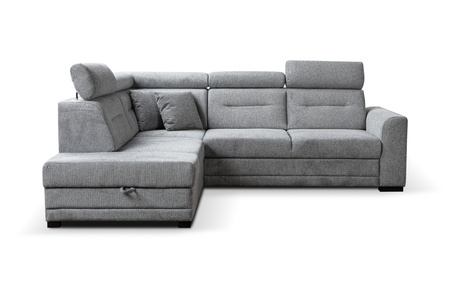 Narożnik rozkładany modułowy z ruchomymi zagłówkami szary Salto