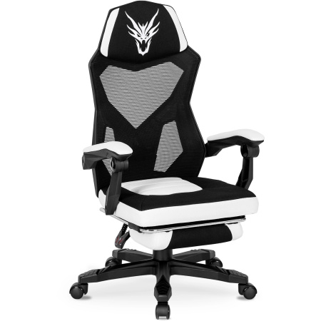 Fotel obrotowy dla gracza nowoczesny czarny/biały