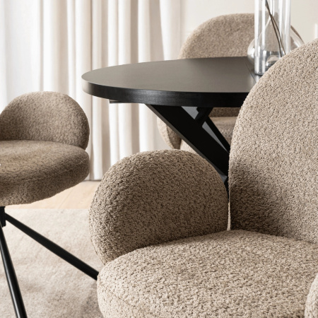 Krzesło obrotowe beżowe tapicerowane do jadalni Musso