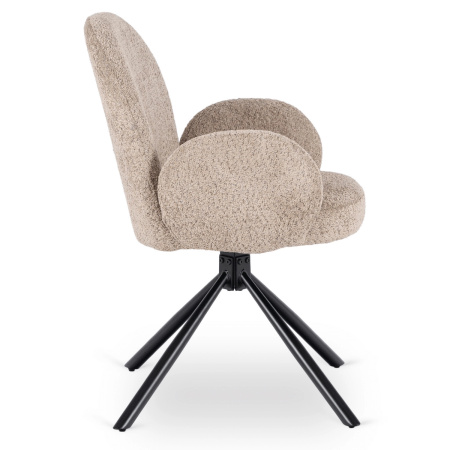 Krzesło obrotowe beżowe tapicerowane do jadalni Musso
