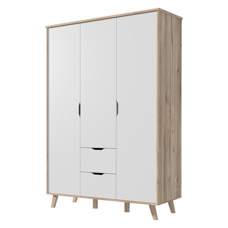 Szafa uchylna dwudrzwiowa z szufladami na nóżkach VANKKA