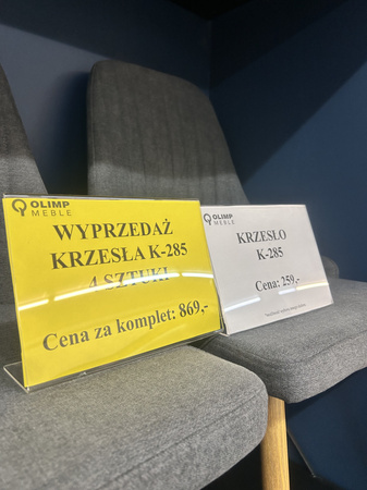 Zestaw szarych krzeseł tapicerowanych K-285