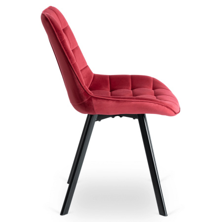 Krzesło taicerowane bordowe w stylu loftowym do jadalni Rick