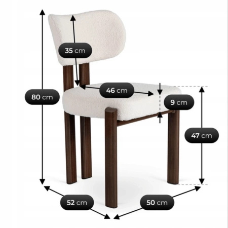 Krzesło tapicerowane do jadalni orzech/kremowe Grenada