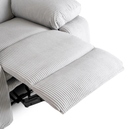 Fotel rozkładany szary sztruksowy z podnóżkiem Arturo