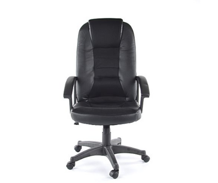 Fotel obrotowy biurowy czarny z podłokietnikami na kółkach 