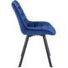 Krzesło do jadalni welurowe granatowe w stylu loftowym Rick
