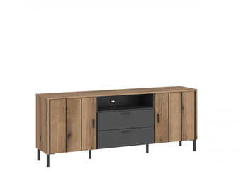 Komoda pod telewizor na metalowych nóżkach z szufladami