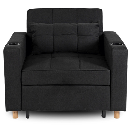 Fotel jednoosobowy rozkładany amerykanka czarna Solor