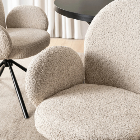 Krzesło obrotowe beżowe tapicerowane  do jadalni Musso