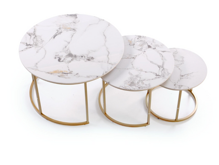 Zestaw ław kawowych okrągłych do salonu Gilda