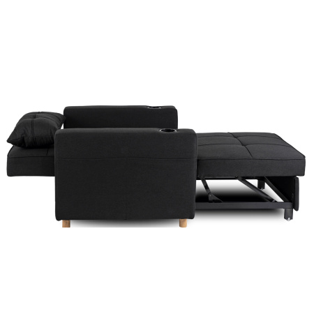 Fotel jednoosobowy rozkładany amerykanka czarna Solor