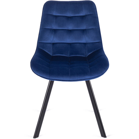 Krzesło do jadalni welurowe granatowe w stylu loftowym Rick