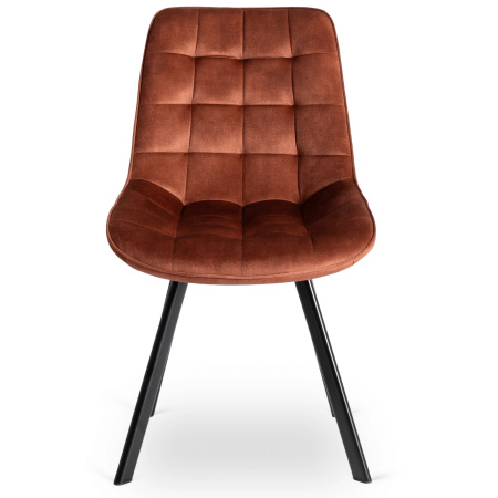Krzesło welurowe rude nowoczesne do jadalni Rick