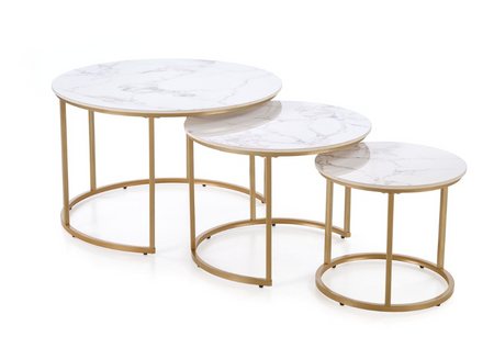 Zestaw ław kawowych okrągłych do salonu Gilda