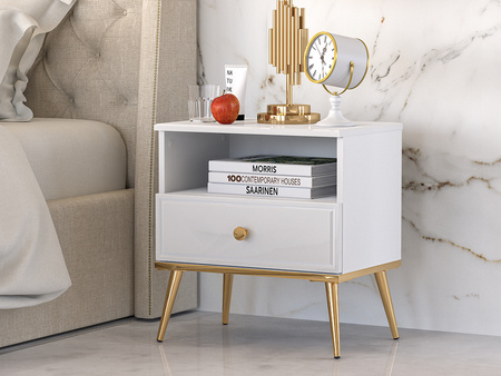 Szafka nocna z szufladĄ na nóżkach do sypiali Goldin