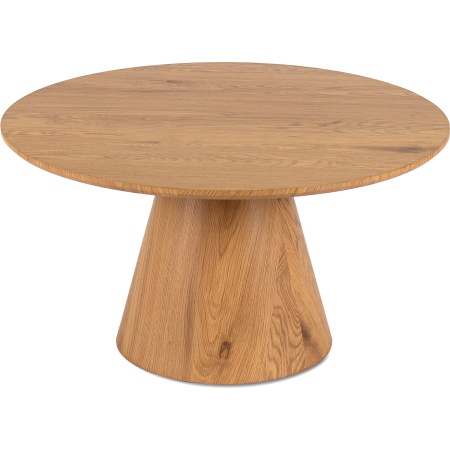 Stolik kawowy okrągły na jednej nodze do salonu dąb naturalny Carly Max 80 cm 