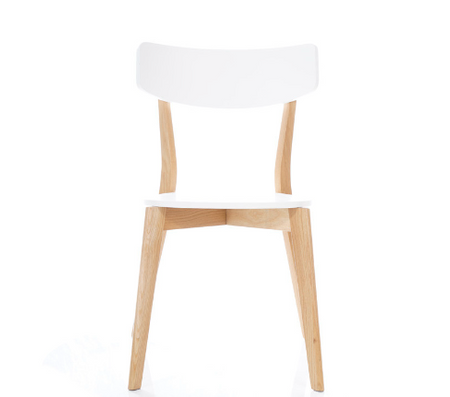 Krzesło drewniane białe do jadalni Mosso 