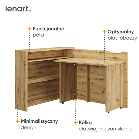 Biurko rozkładane do pokoju młodzieżowego Work Concept 