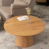 Stolik kawowy okrągły na jednej nodze do salonu dąb naturalny Carly Max 80 cm 
