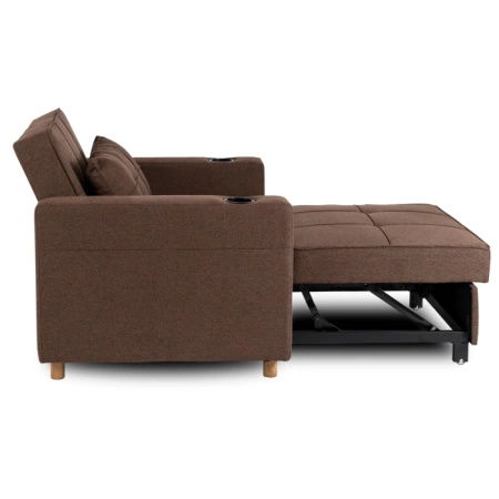 Fotel rozkładany Solor brązowa amerykanka dla jednej osoby