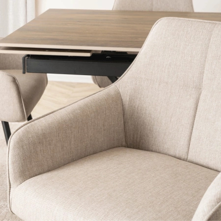 Krzesło beżowe tapicerowane do jadalni Palma 